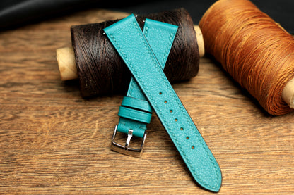Swift Teal Blue Leather Quick Release Watch Strap