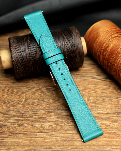 Swift Teal Blue Leather Quick Release Watch Strap