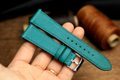 Swift Teal Blue Leather Quick Release Watch Strap