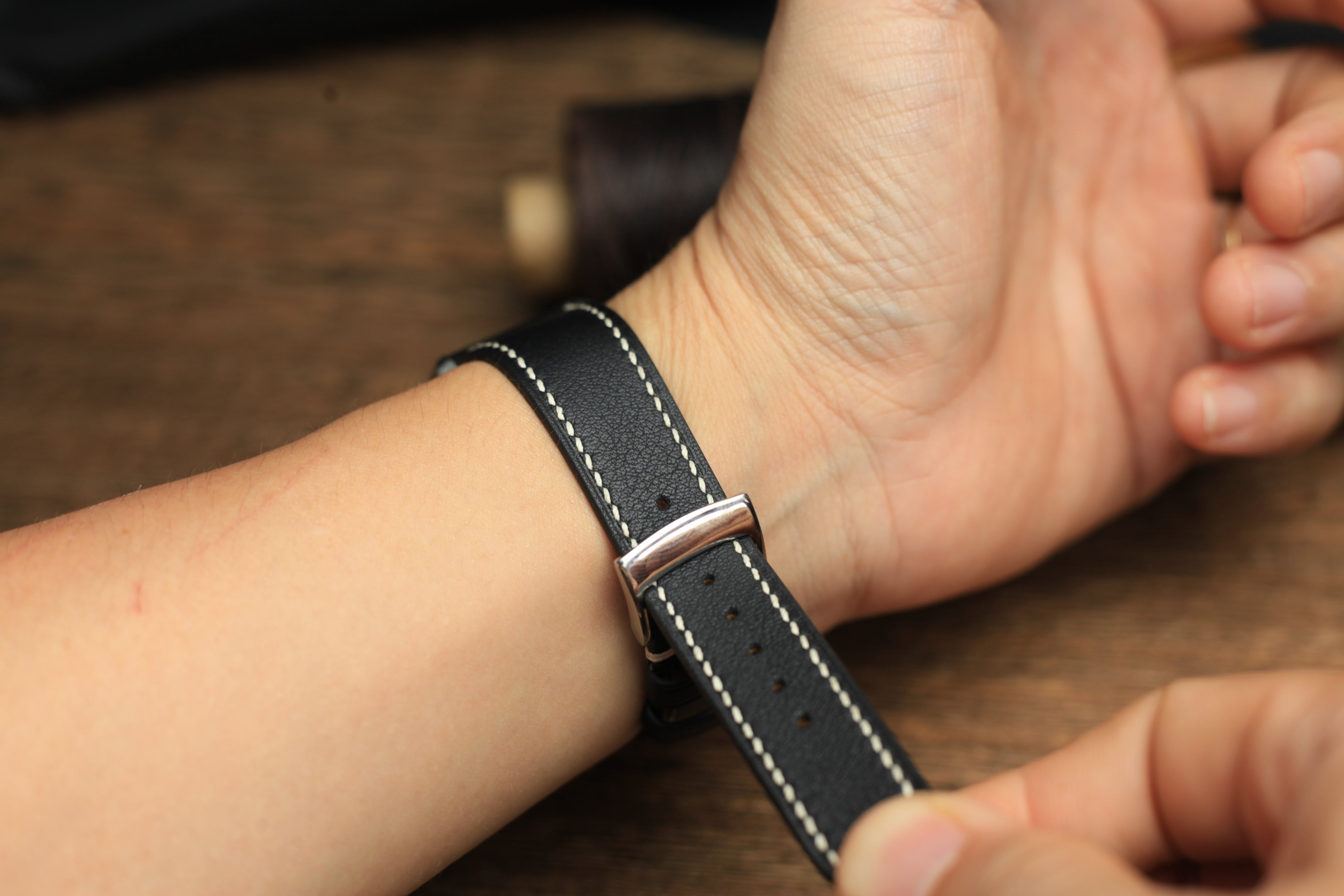 Swift Black Leather Quick Release Watch Strap