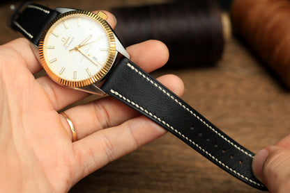 Swift Black Leather Quick Release Watch Strap