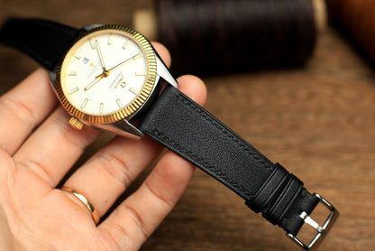 Swift Black Leather Quick Release Watch Strap