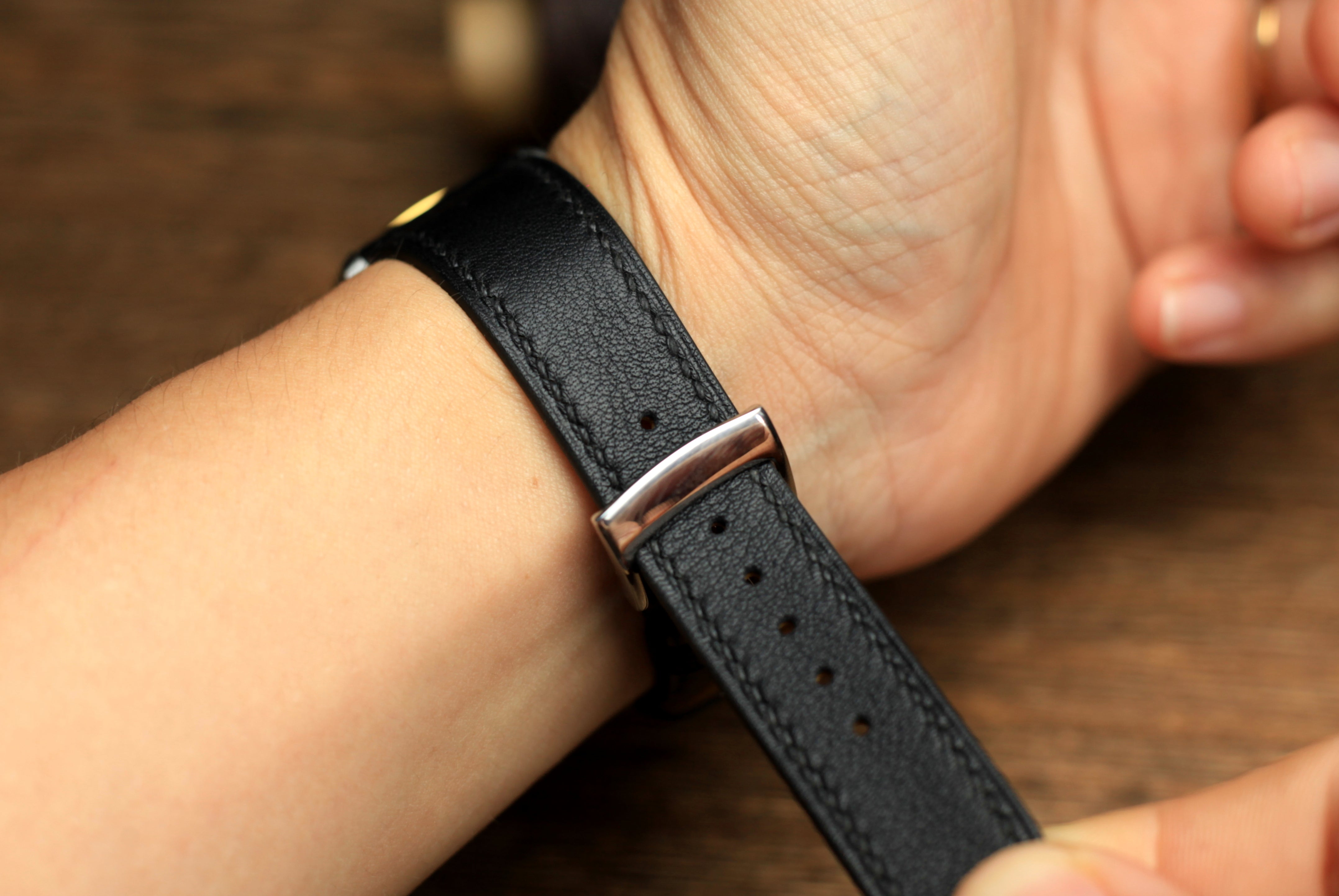 Swift Black Leather Quick Release Watch Strap