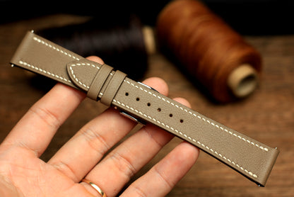 Swift Etoupe Leather Quick Release Watch Strap