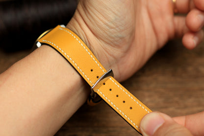 Swift Yellow Stone Leather Quick Release Watch Strap