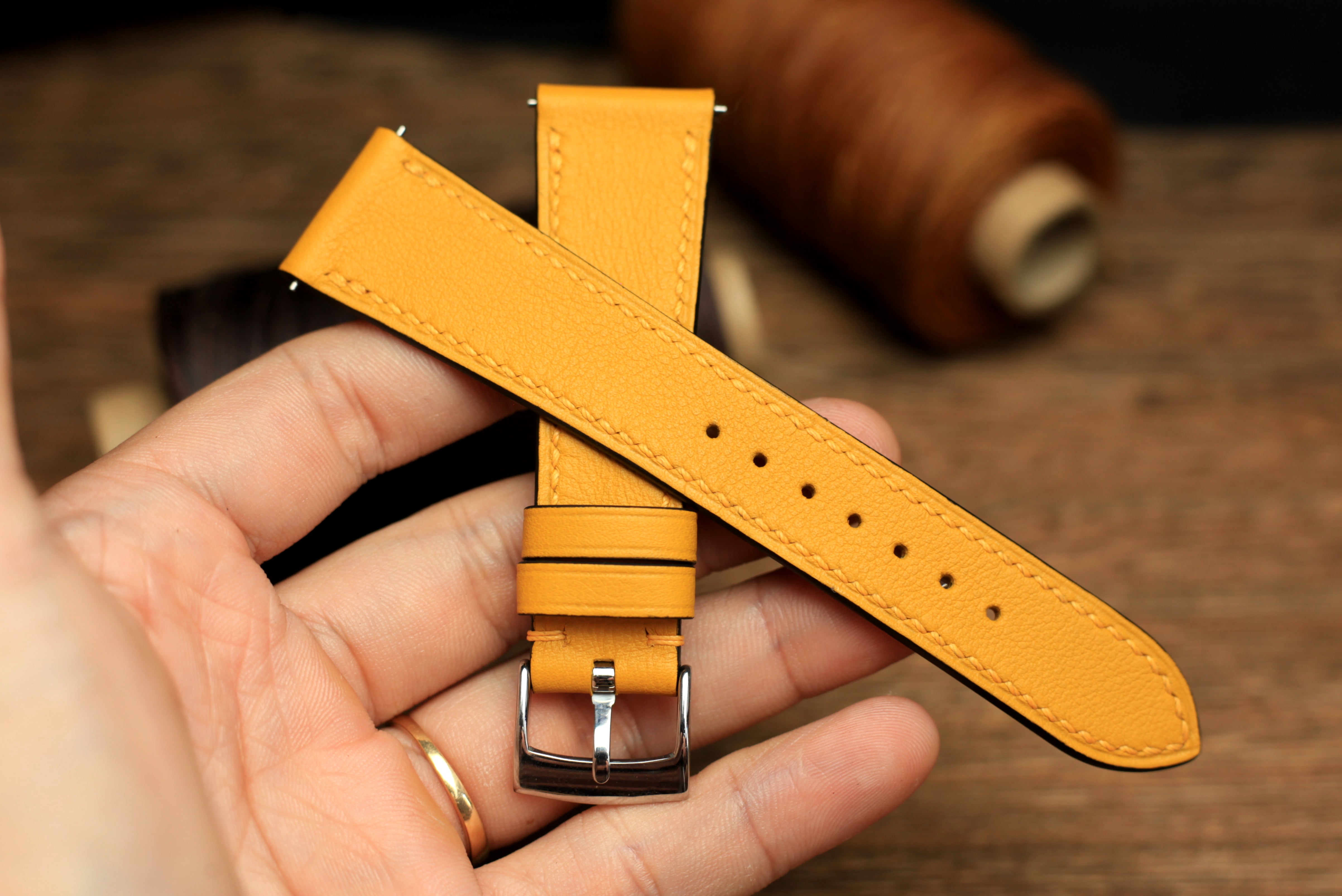 Swift Yellow Stone Leather Quick Release Watch Strap