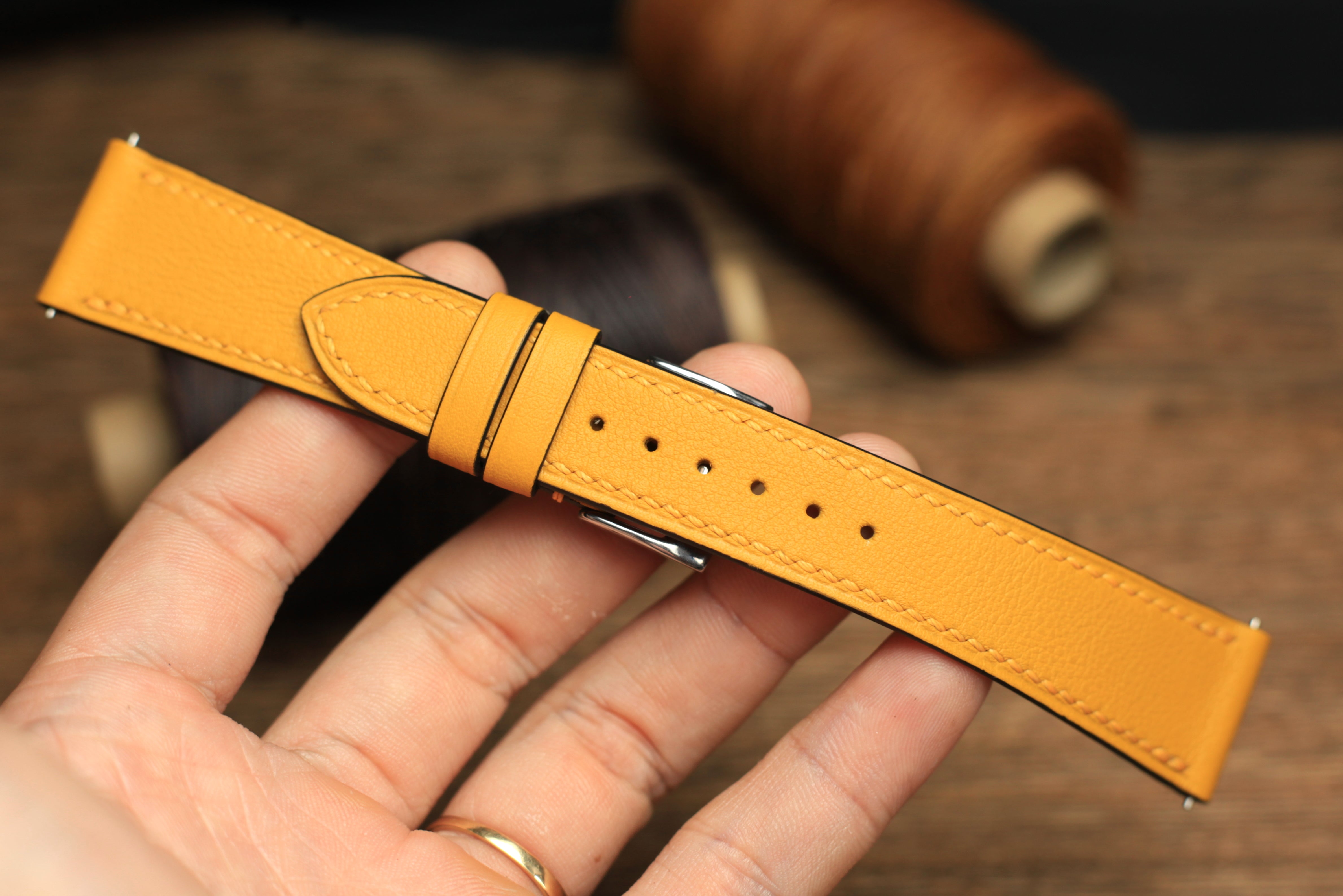 Swift Yellow Stone Leather Quick Release Watch Strap