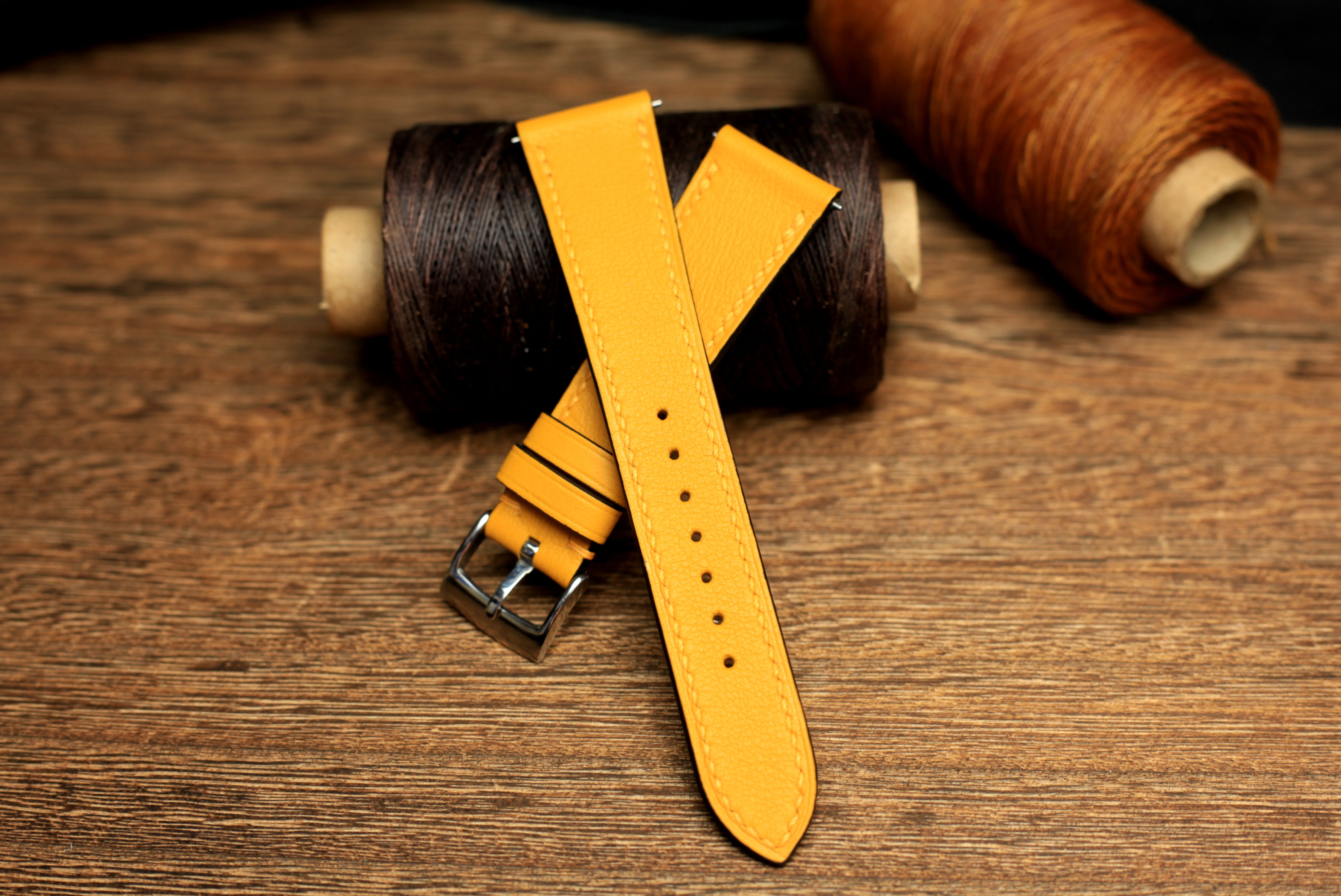 Swift Yellow Stone Leather Quick Release Watch Strap