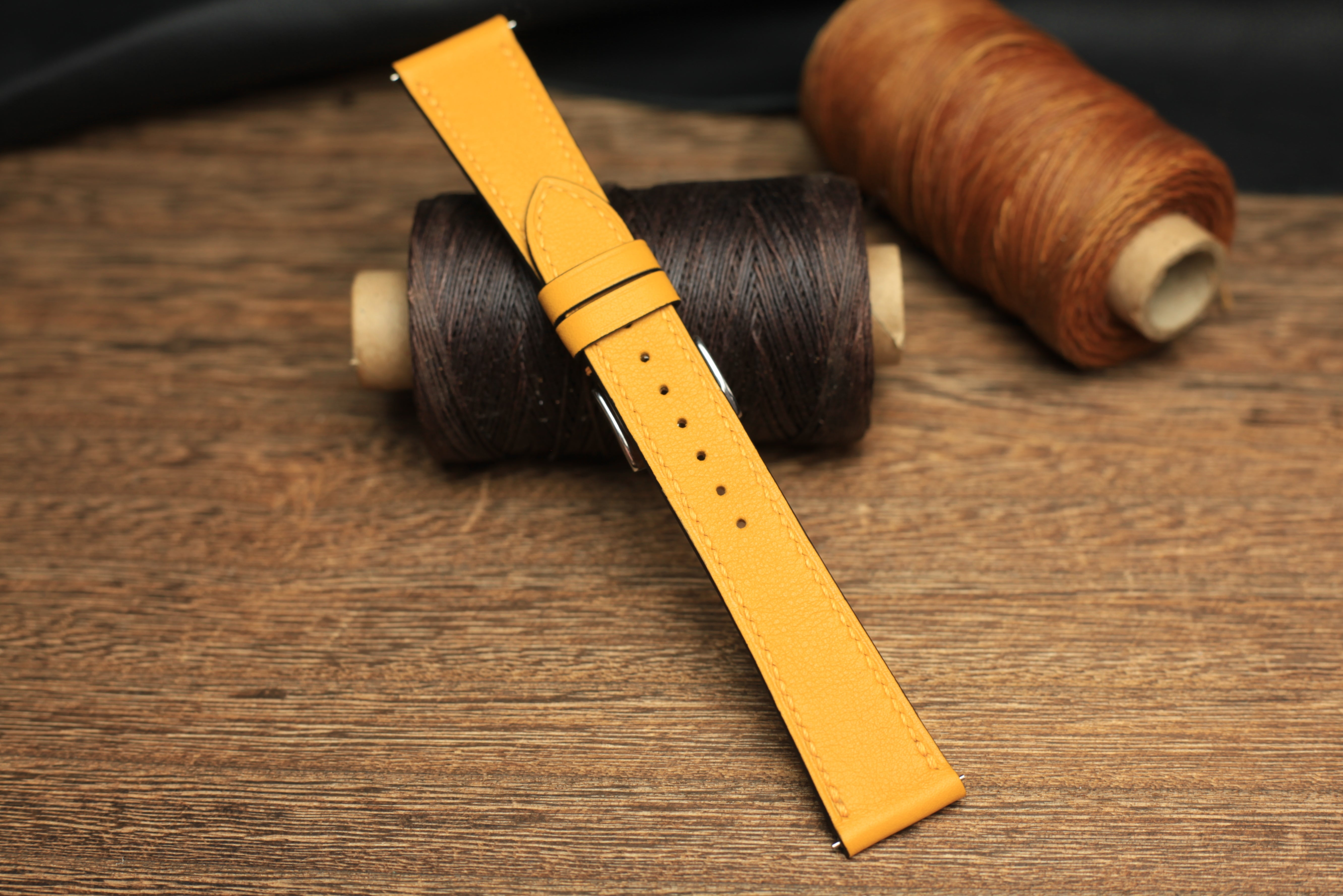Swift Yellow Stone Leather Quick Release Watch Strap