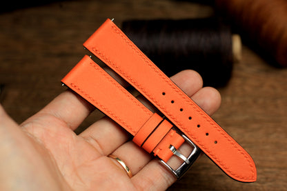 Swift Orange Leather Quick Release Watch Strap