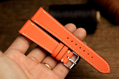 Swift Orange Leather Quick Release Watch Strap