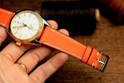 Swift Orange Leather Quick Release Watch Strap