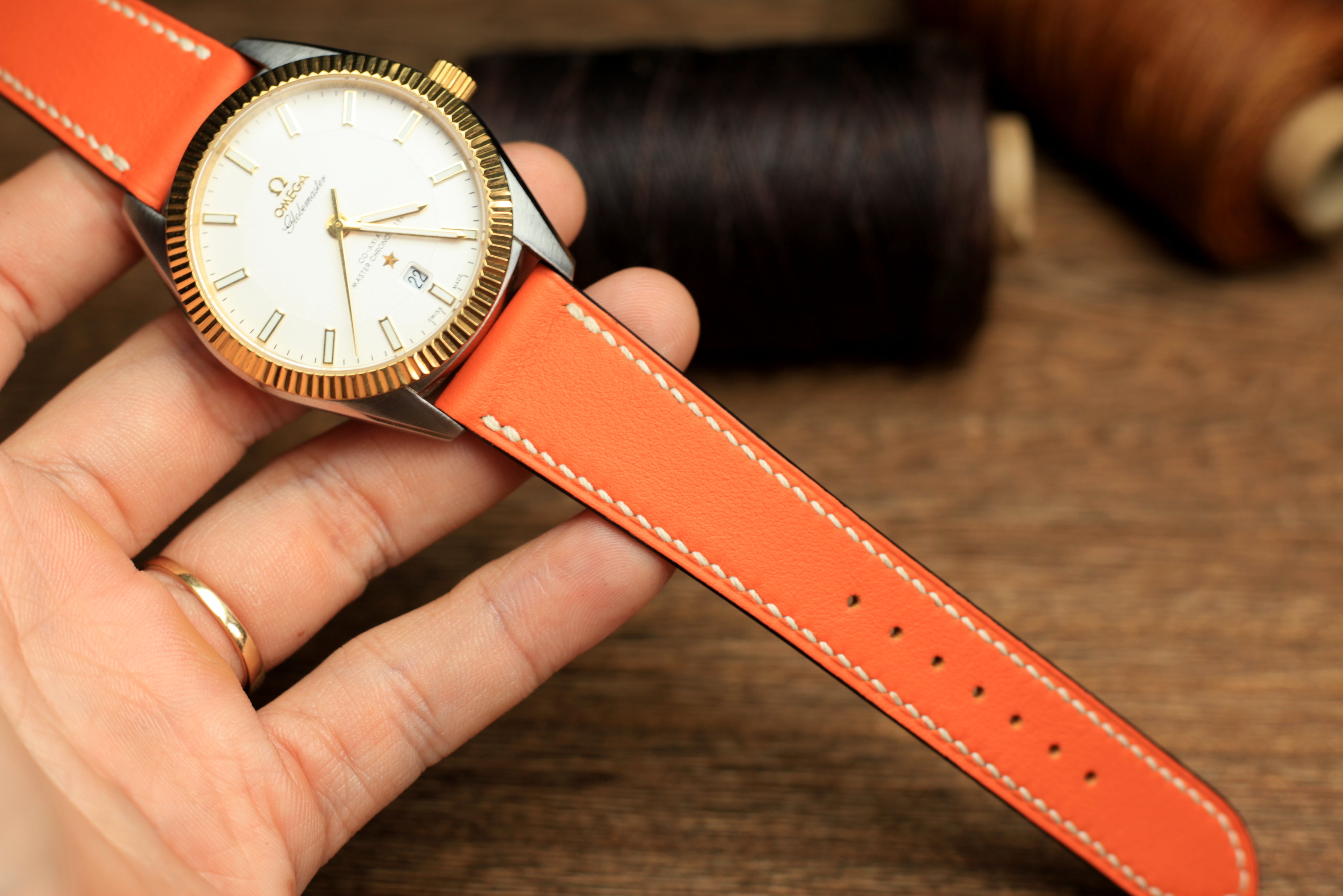 Swift Orange Leather Quick Release Watch Strap