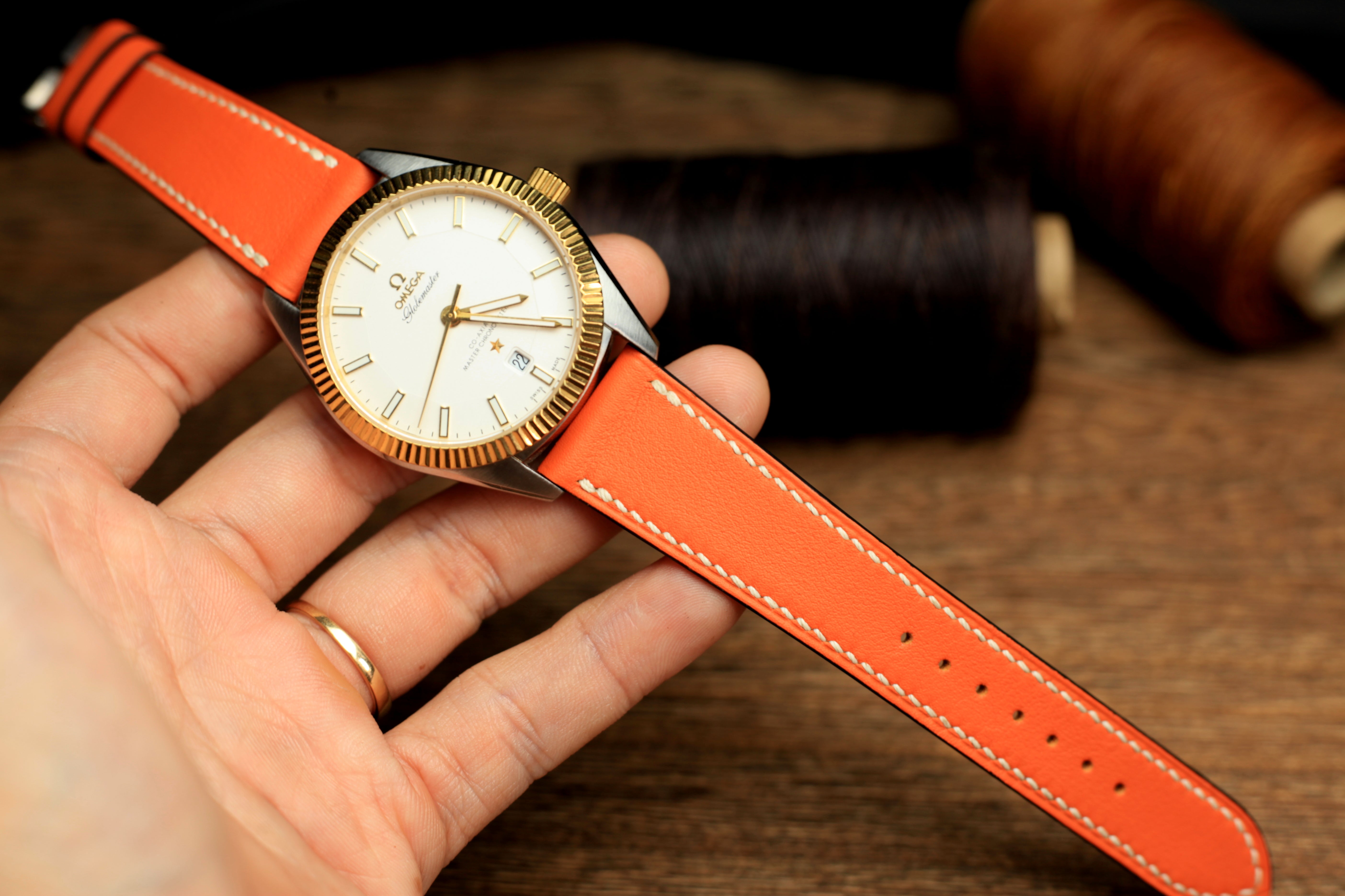 Swift Orange Leather Quick Release Watch Strap