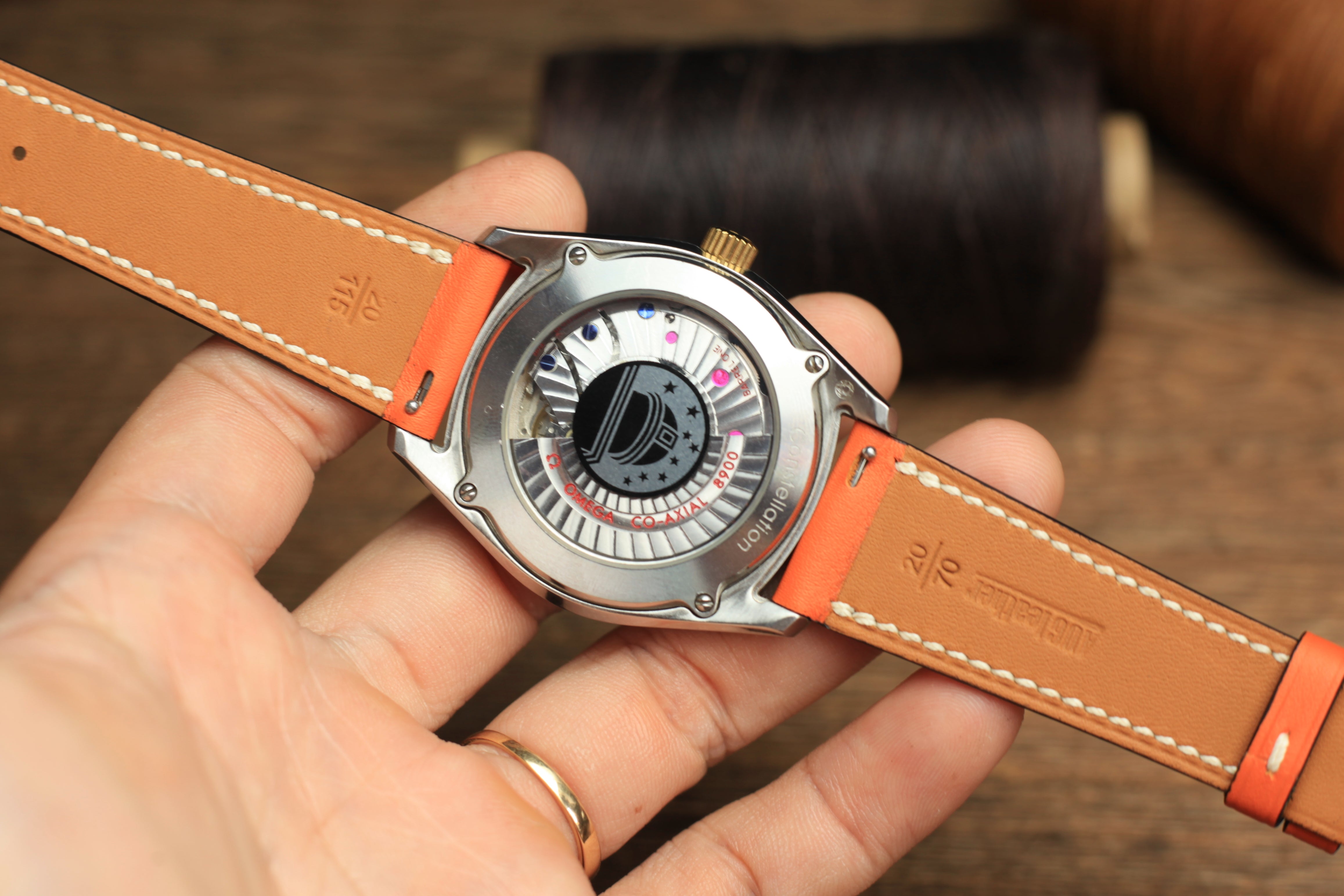 Swift Orange Leather Quick Release Watch Strap