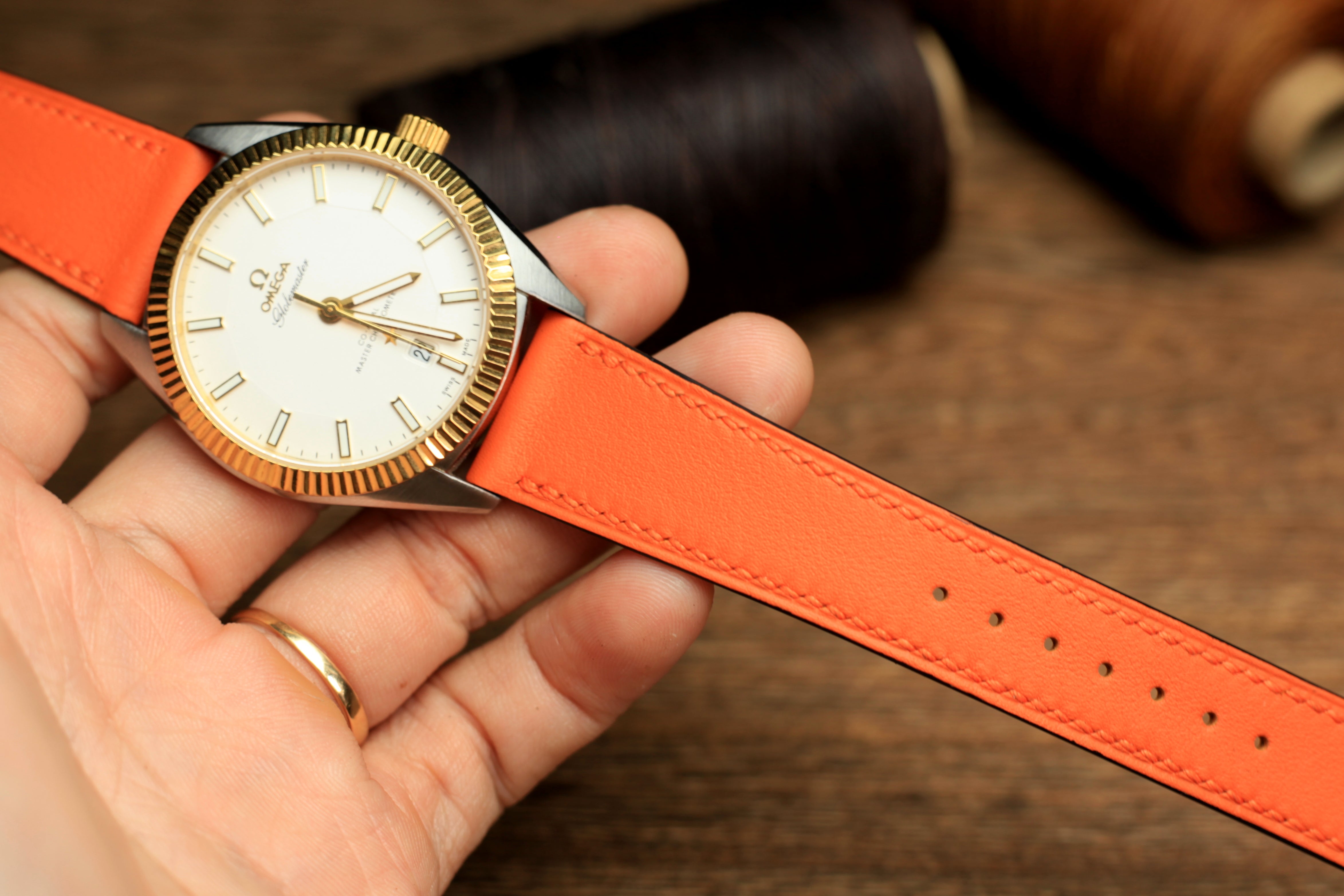 Swift Orange Leather Quick Release Watch Strap