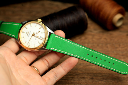 Swift Bamboo Green Leather Quick Release Watch Strap