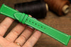 Swift Bamboo Green Leather Handmade Watch Strap, Quick Release Spring Bar