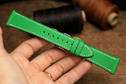 Swift Bamboo Green Leather Quick Release Watch Strap