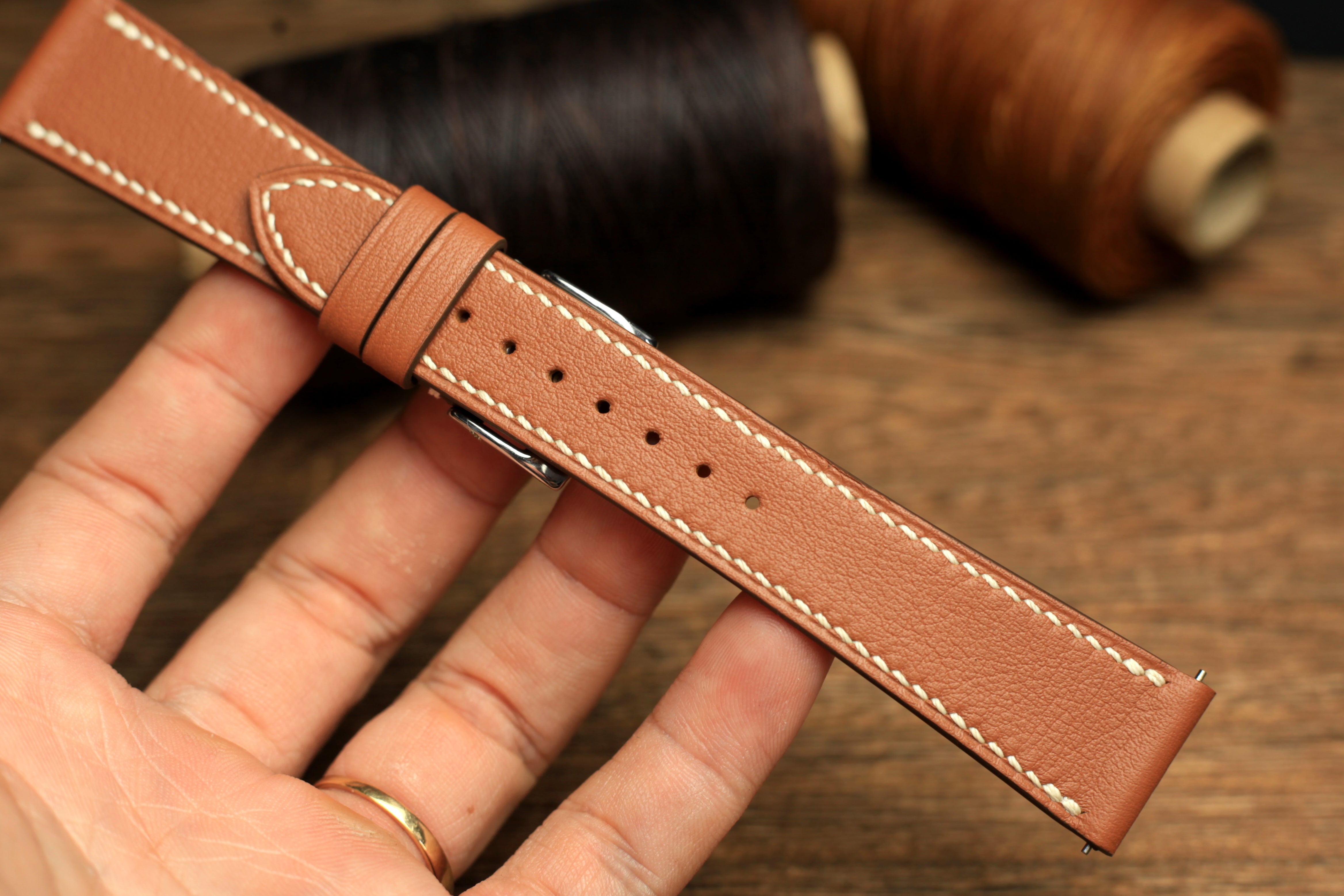 Swift Brown Leather Quick Release Watch Strap