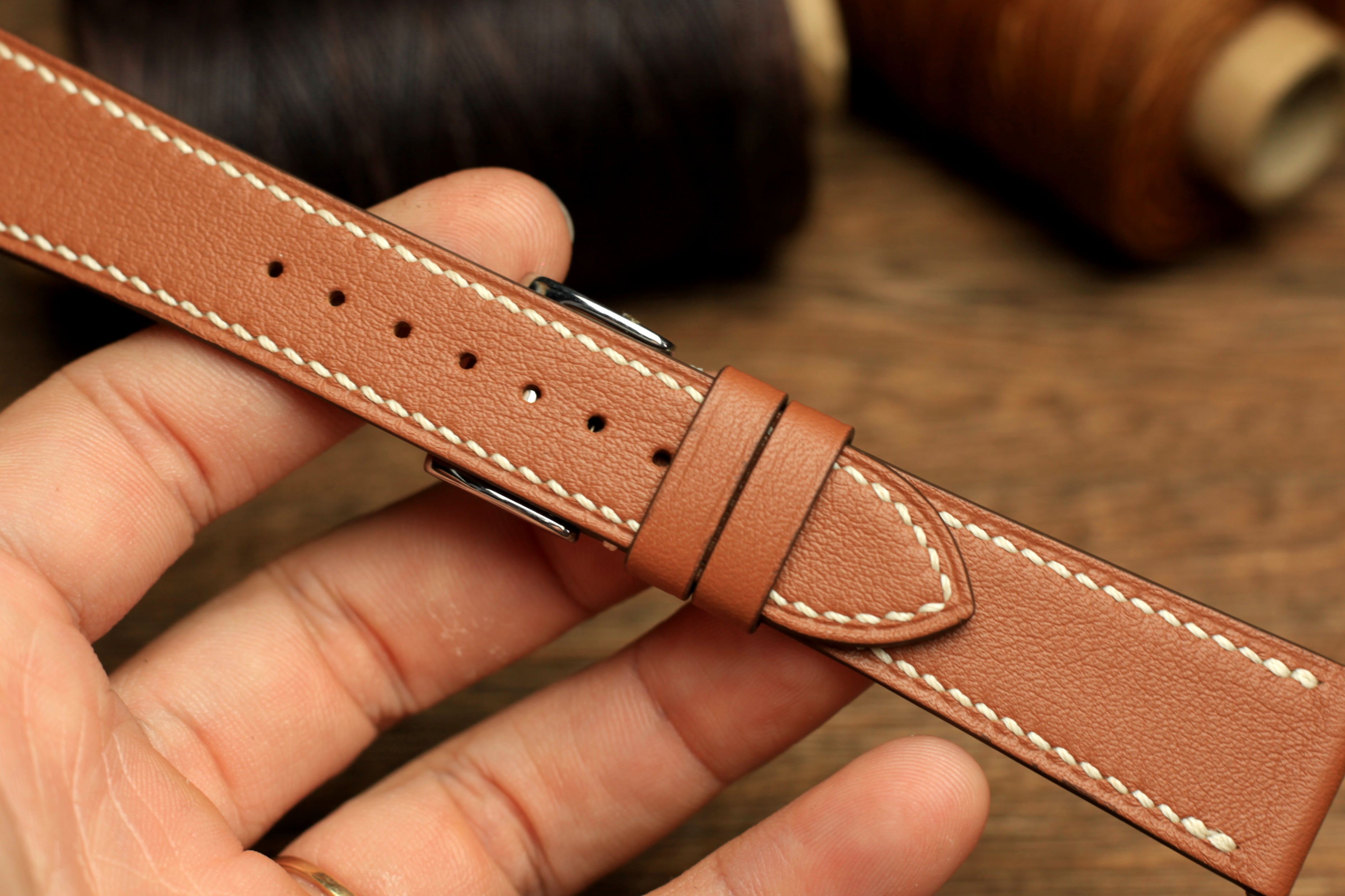 Swift Brown Leather Quick Release Watch Strap