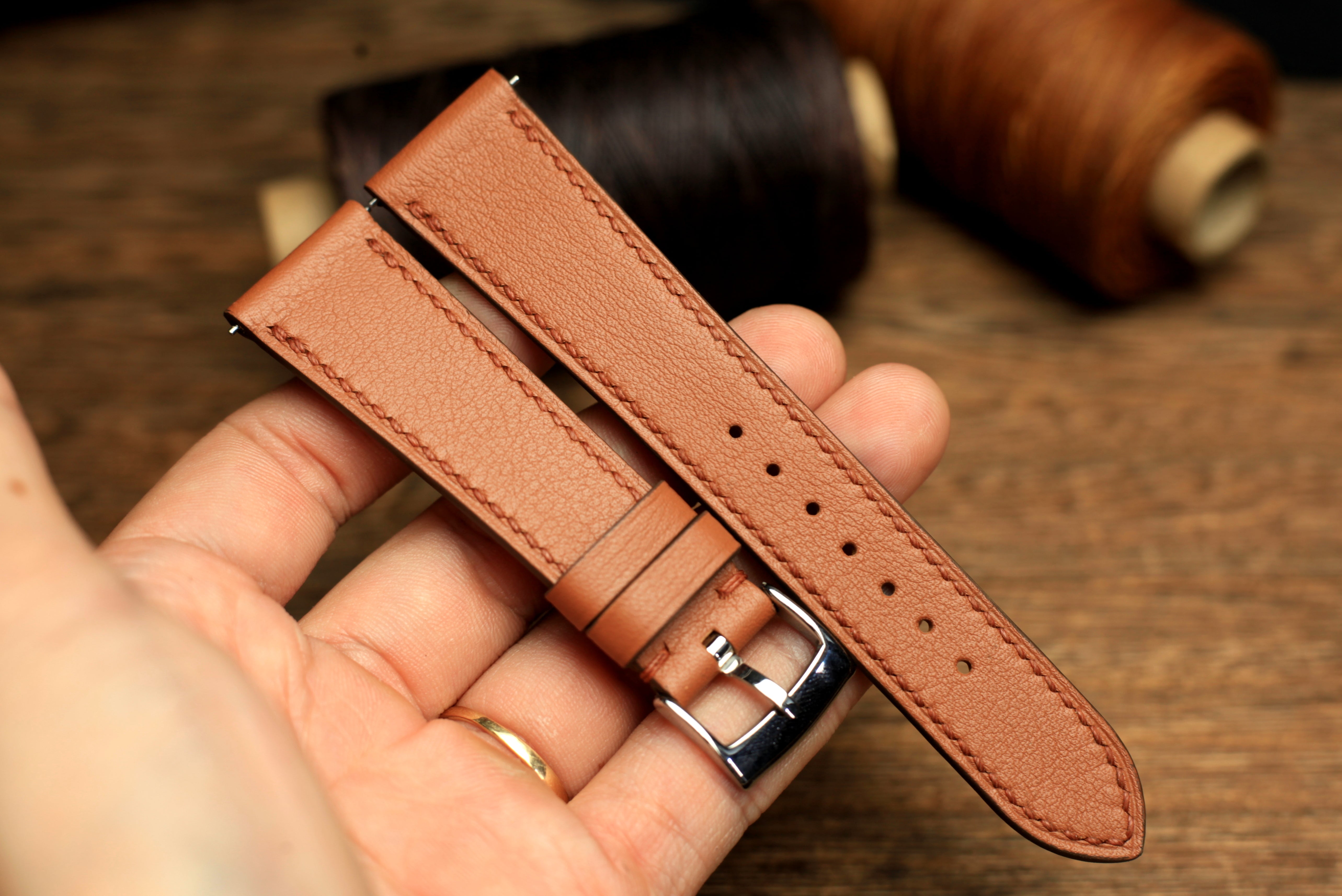 Swift Brown Leather Quick Release Watch Strap