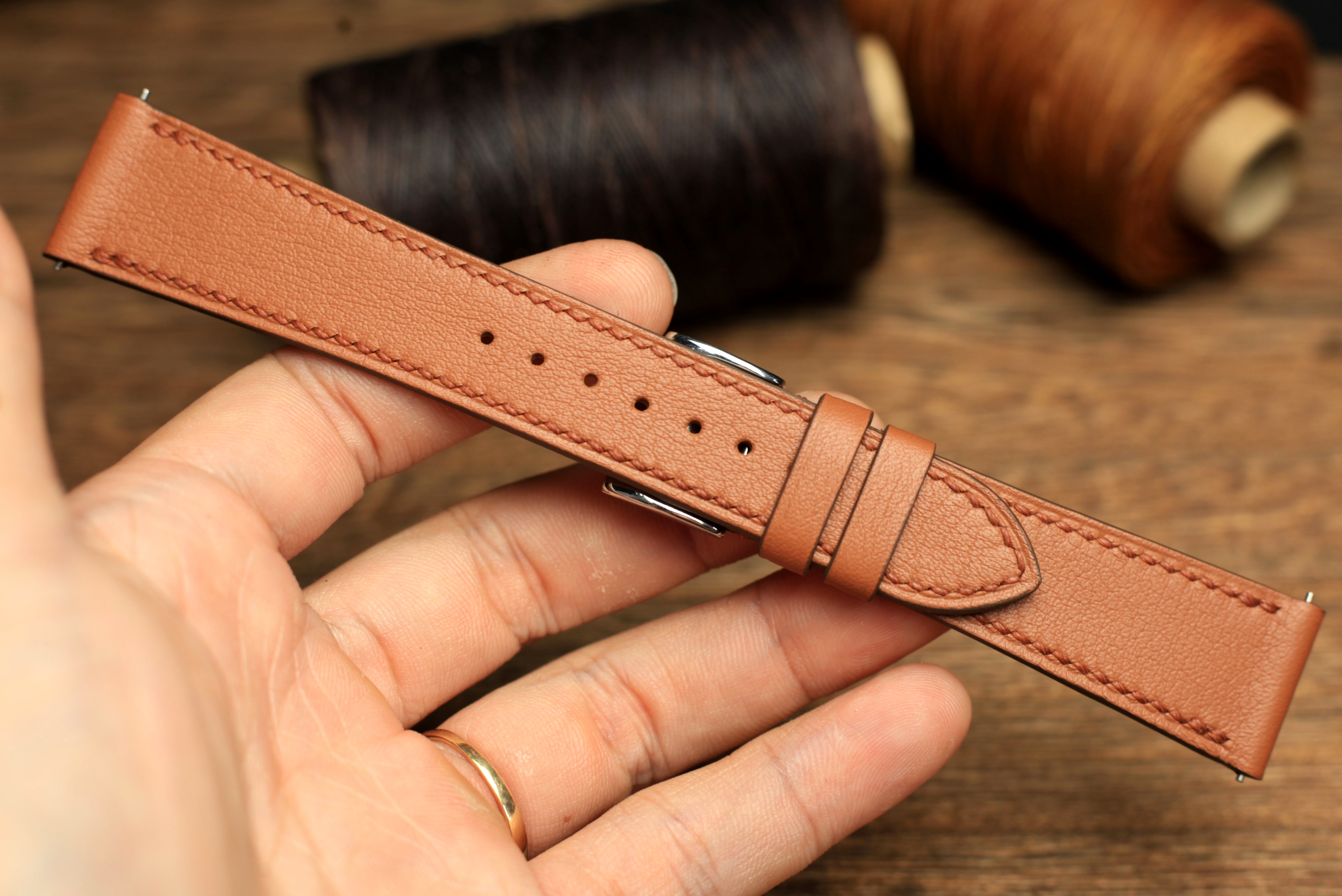 Swift Brown Leather Quick Release Watch Strap