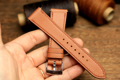 Swift Brown Leather Quick Release Watch Strap