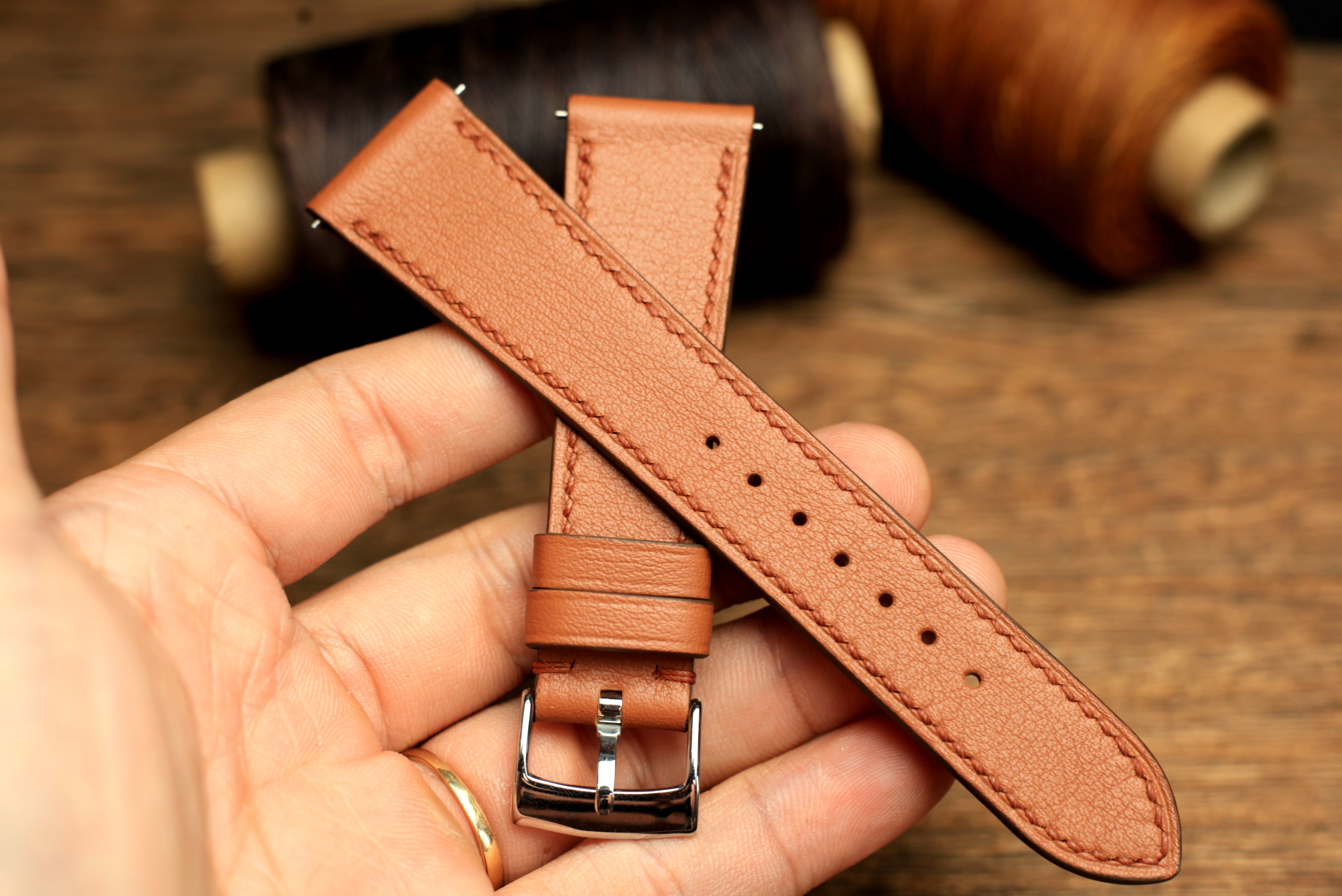 Swift Brown Leather Quick Release Watch Strap