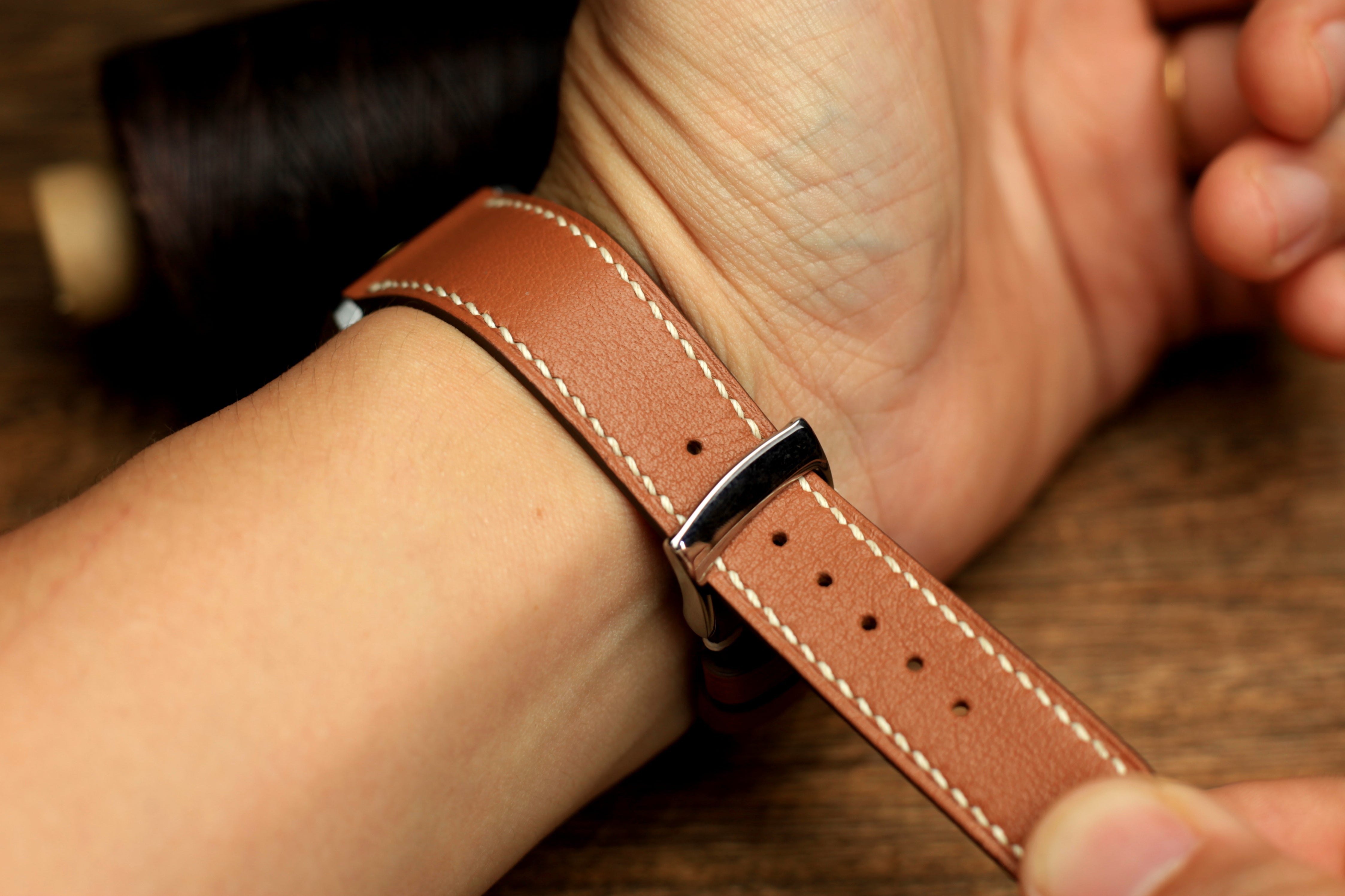 Swift Brown Leather Quick Release Watch Strap