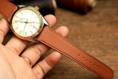 Swift Brown Leather Quick Release Watch Strap