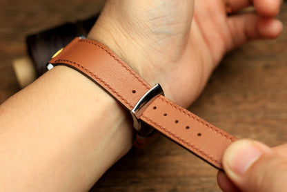 Swift Brown Leather Quick Release Watch Strap