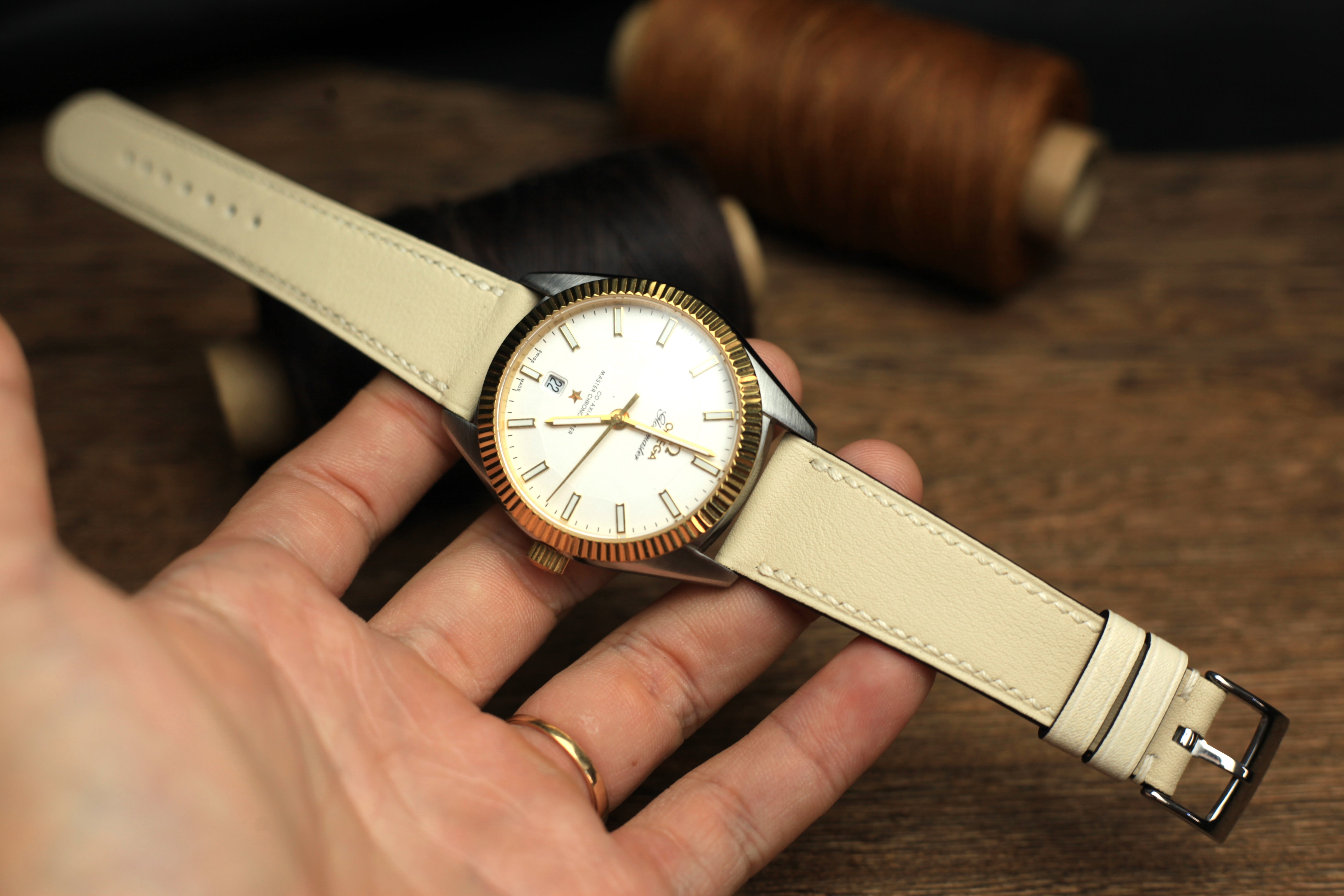 Swift Cream Leather Quick Release Watch Strap