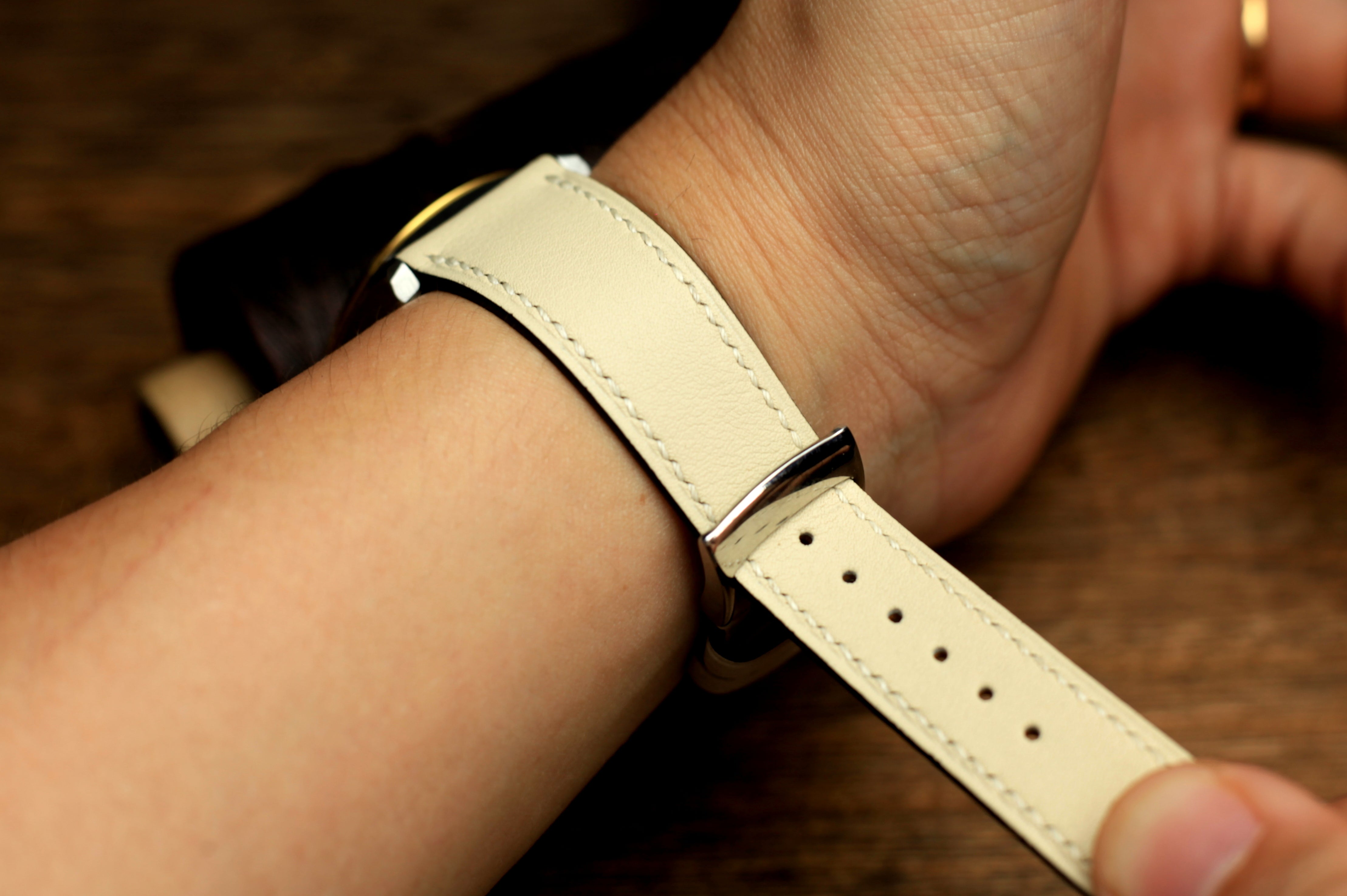 Swift Cream Leather Quick Release Watch Strap