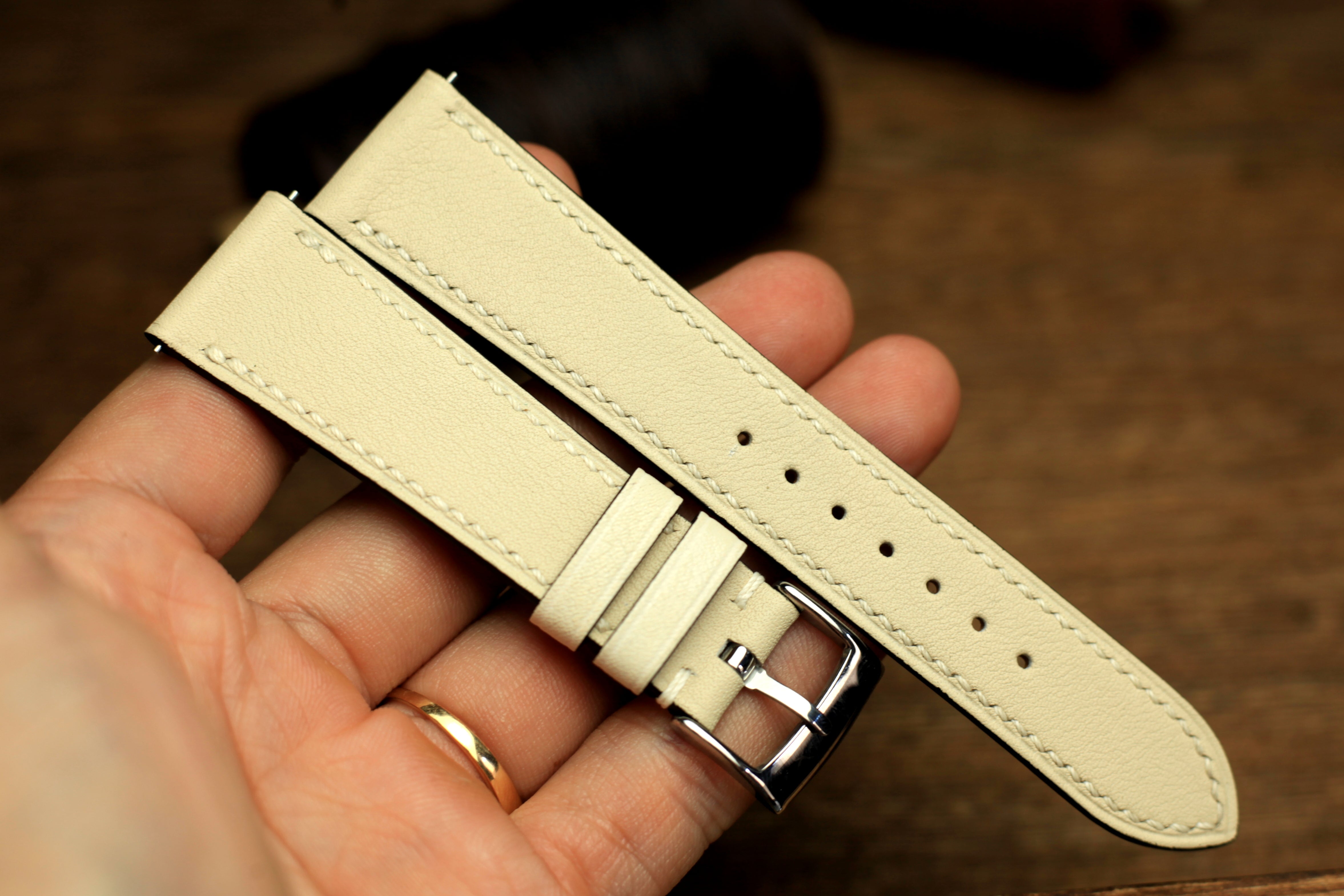 Swift Cream Leather Quick Release Watch Strap