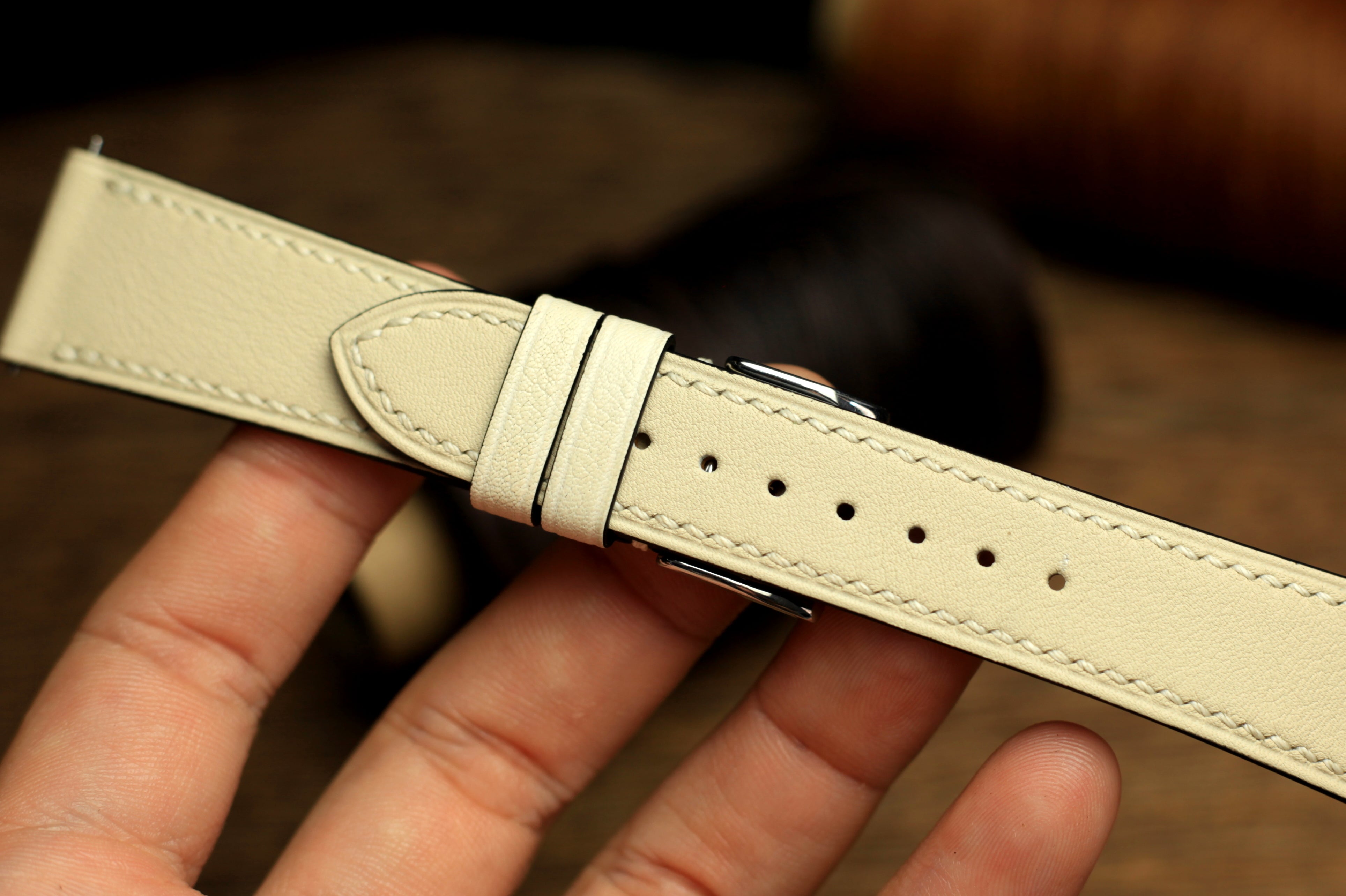 Swift Cream Leather Quick Release Watch Strap