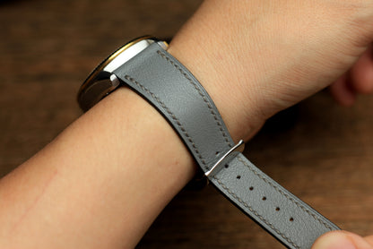 Swift Grey Leather Quick Release Watch Strap