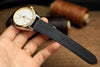 TOGO BLACK LEATHER STRAP, HANDMADE WATCH BAND, QUICK RELEASE SPRING BAR