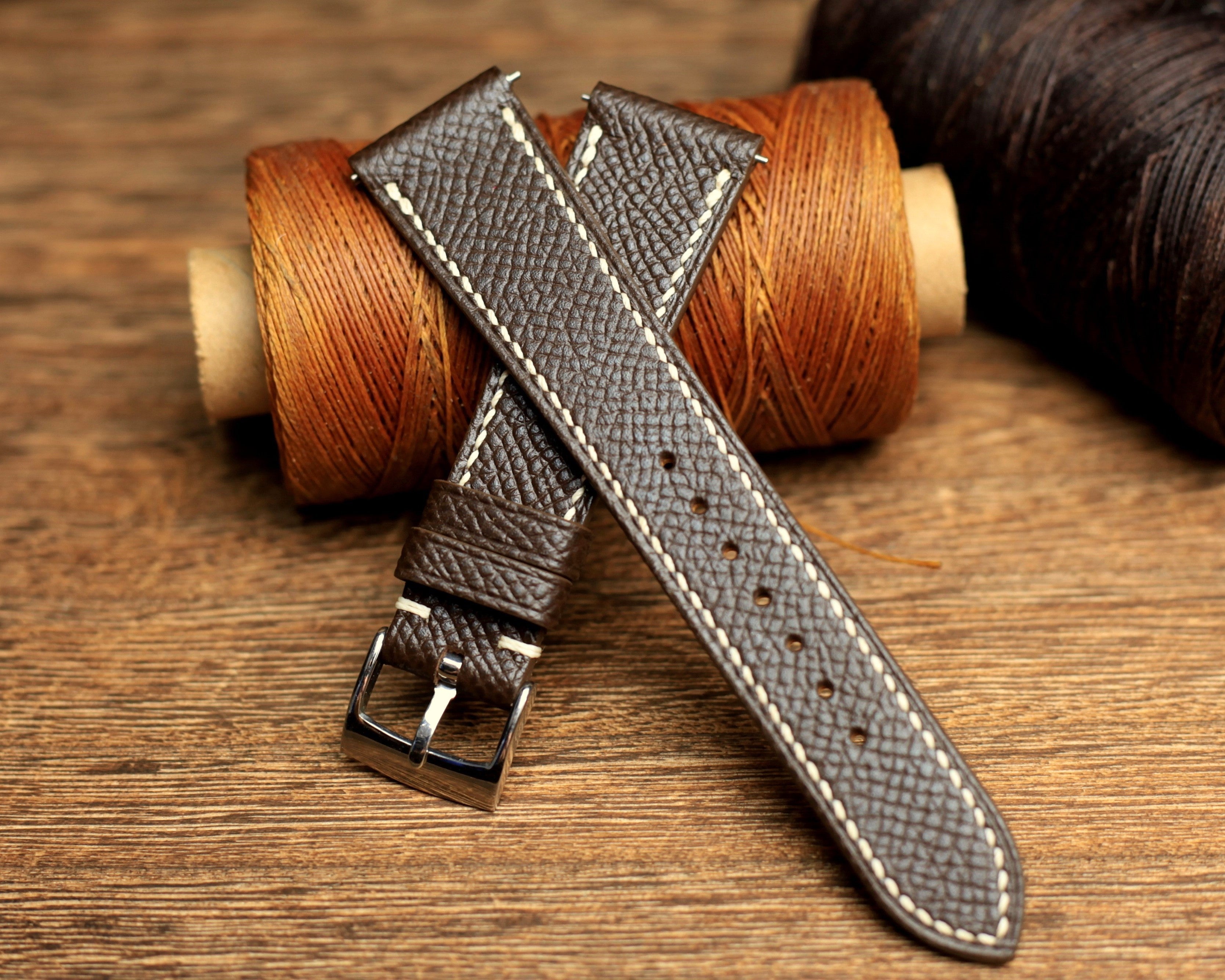 Dark Brown Epsom Leather Watch Strap