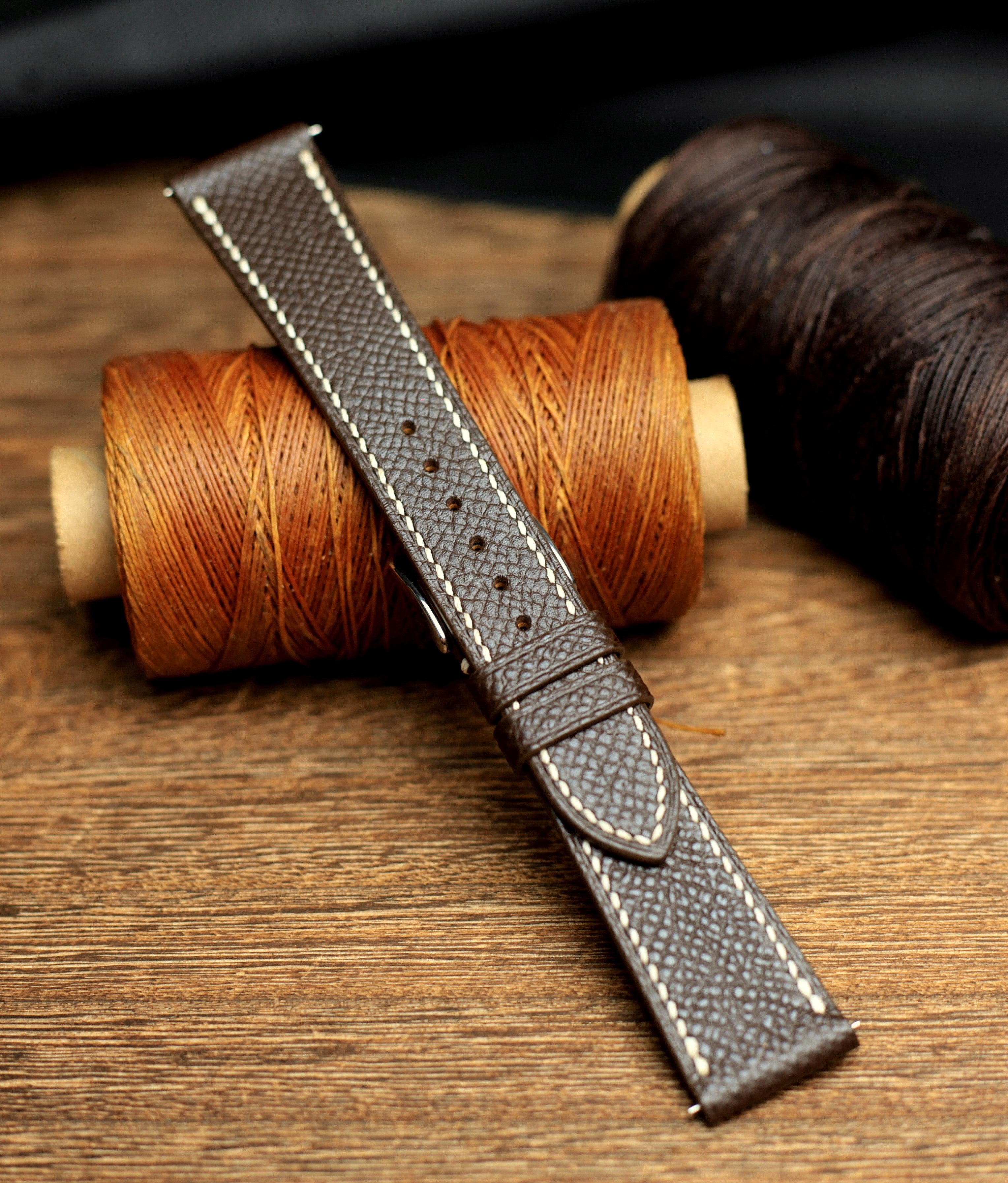 Dark Brown Epsom Leather Watch Strap