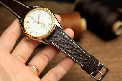 Dark Brown Epsom Leather Watch Strap