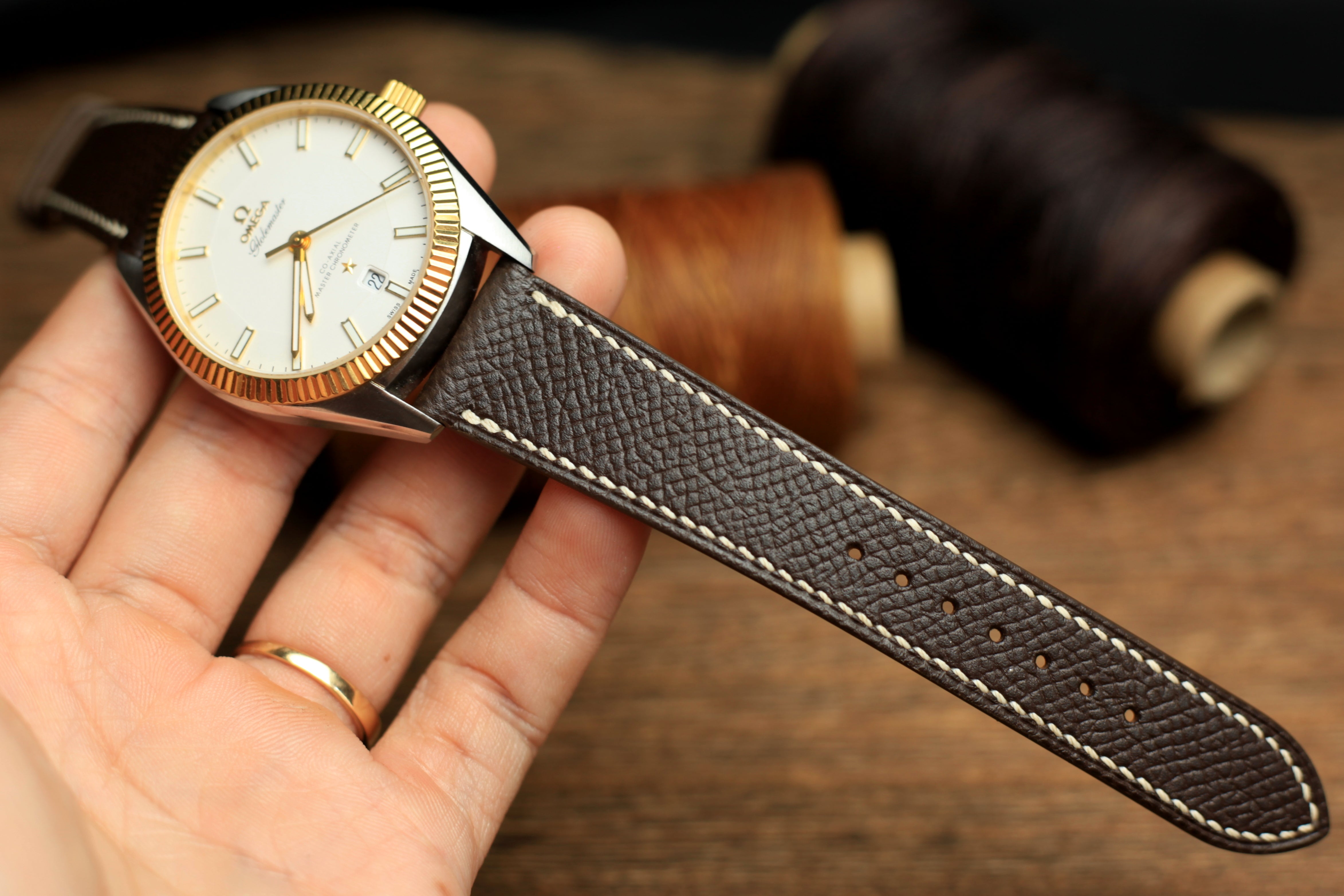Dark Brown Epsom Leather Watch Strap