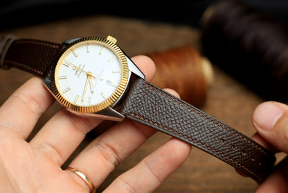 Dark Brown Epsom Leather Watch Strap