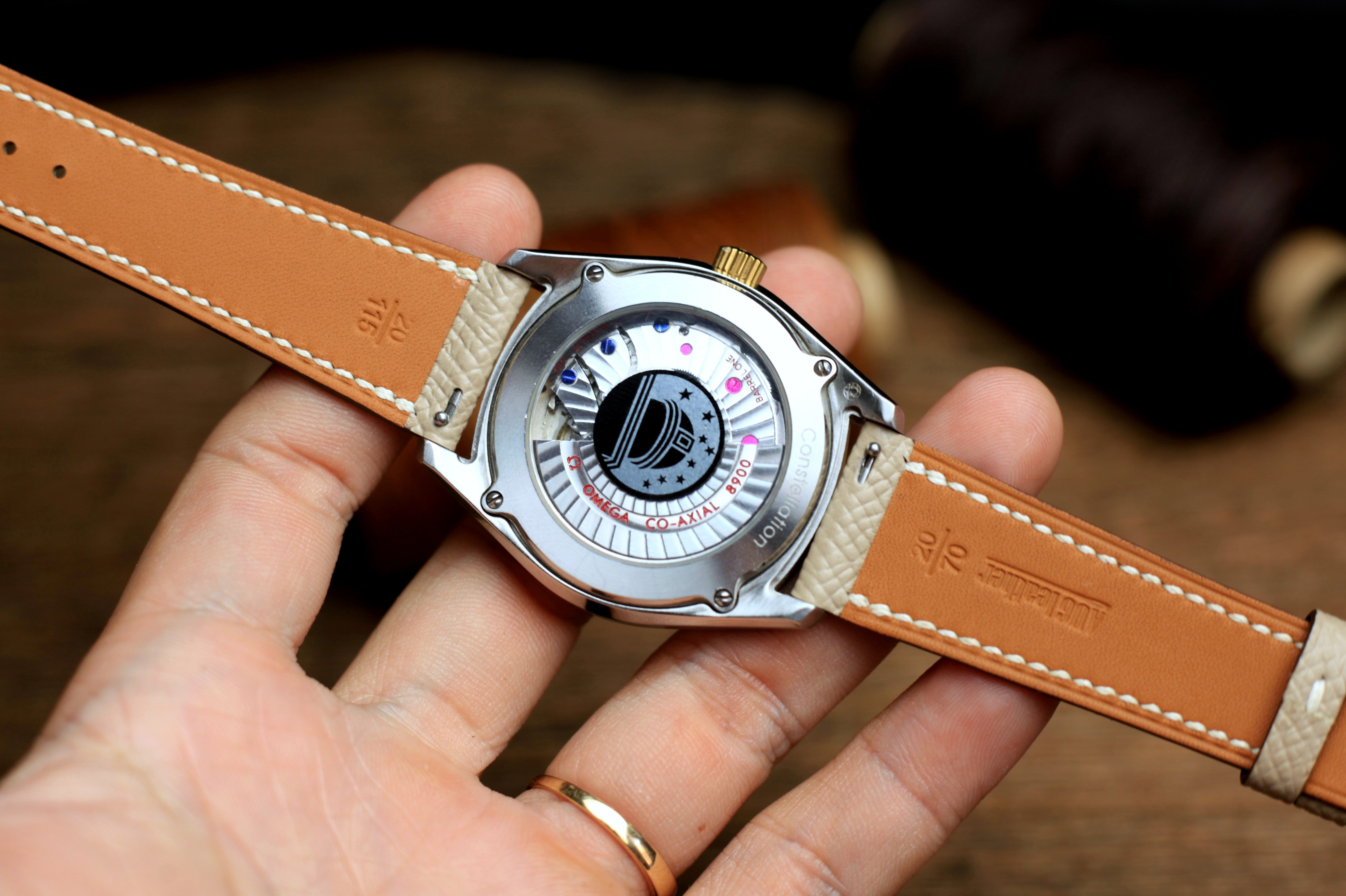 Khaki Epsom Leather Handmade Watch Strap