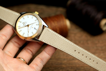 Khaki Epsom Leather Handmade Watch Strap
