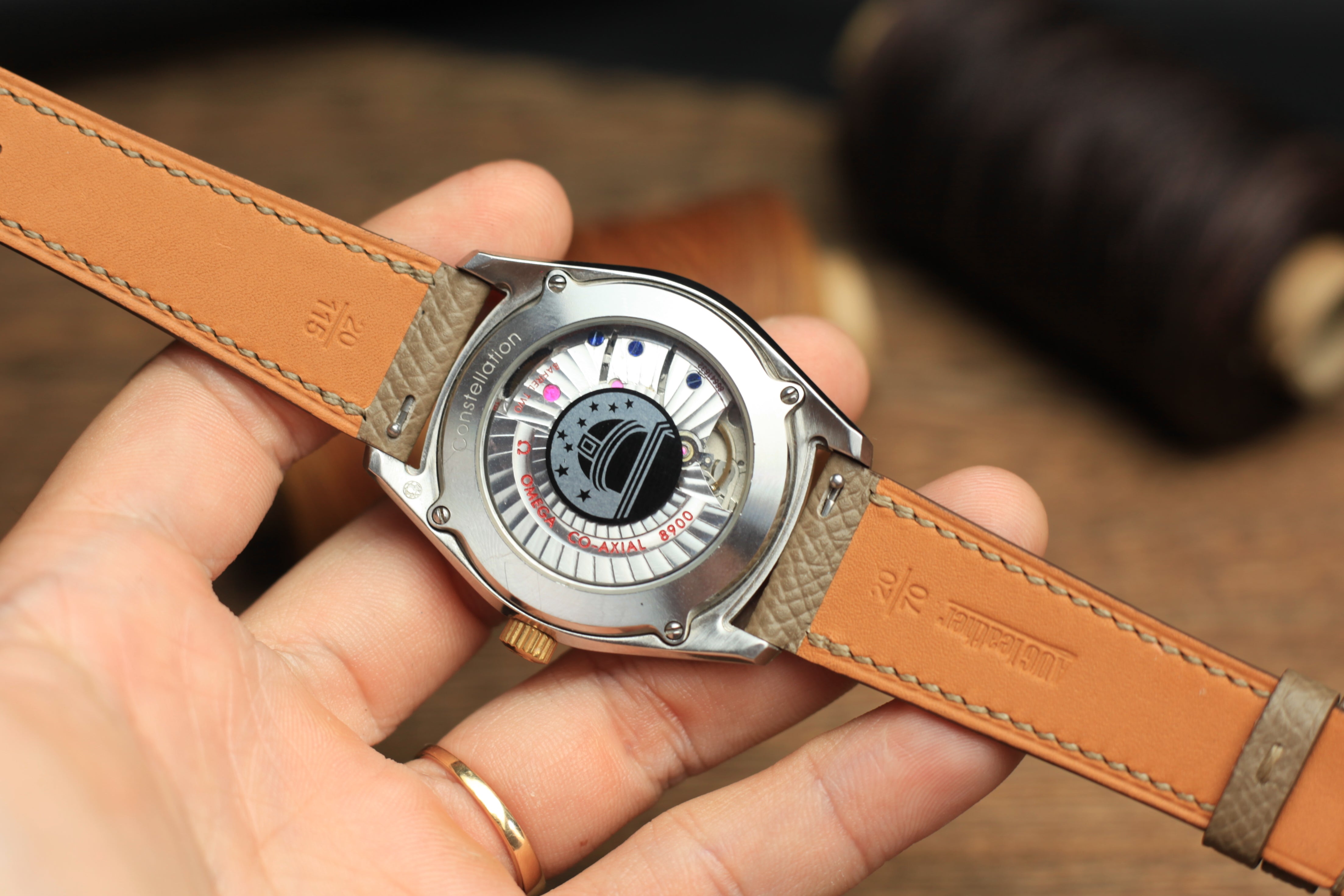 Etoupe Epsom Leather Handmade Watch Strap
