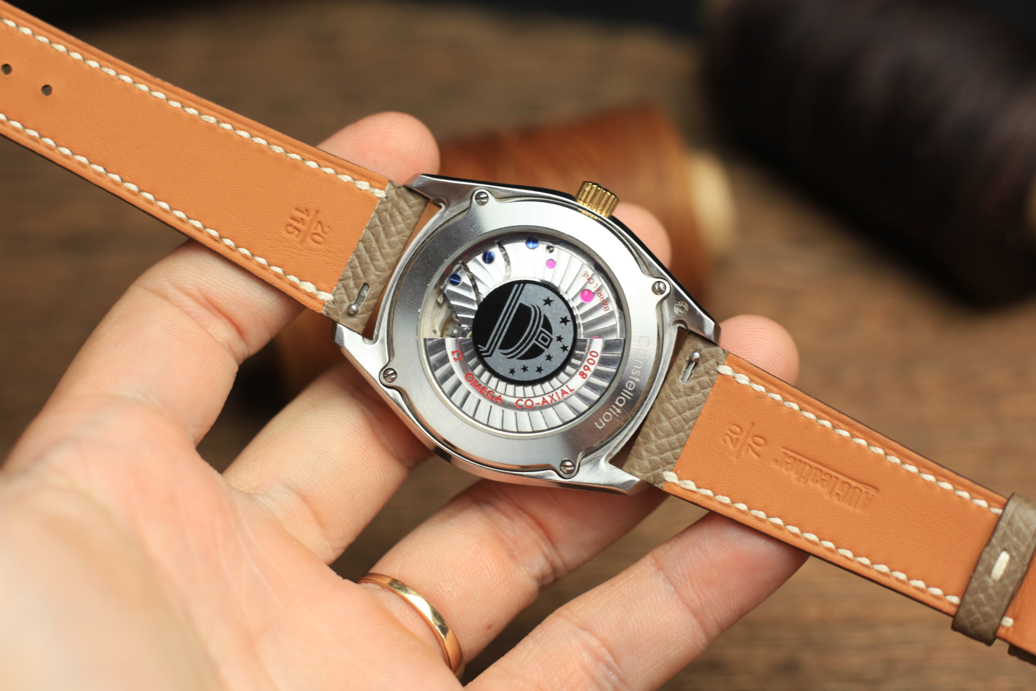 Etoupe Epsom Leather Handmade Watch Strap