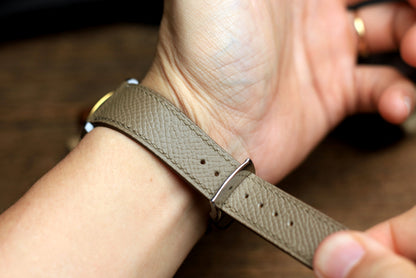 Etoupe Epsom Leather Handmade Watch Strap