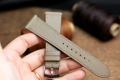 Etoupe Epsom Leather Handmade Watch Strap
