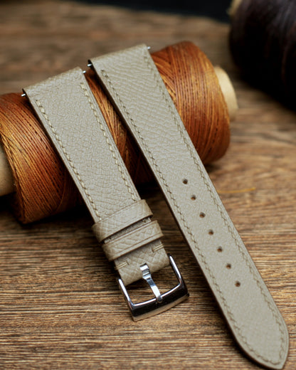 Etoupe Epsom Leather Handmade Watch Strap
